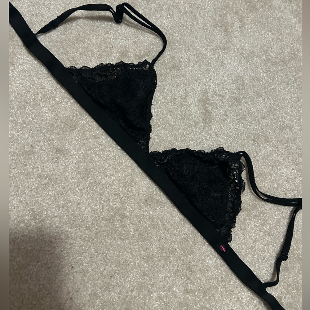 PINK Victoria's Secret Black Lace Bralette